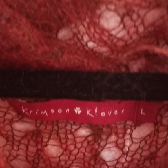 red angora hand-knit turtleneck sweater - Picture 2 of 2